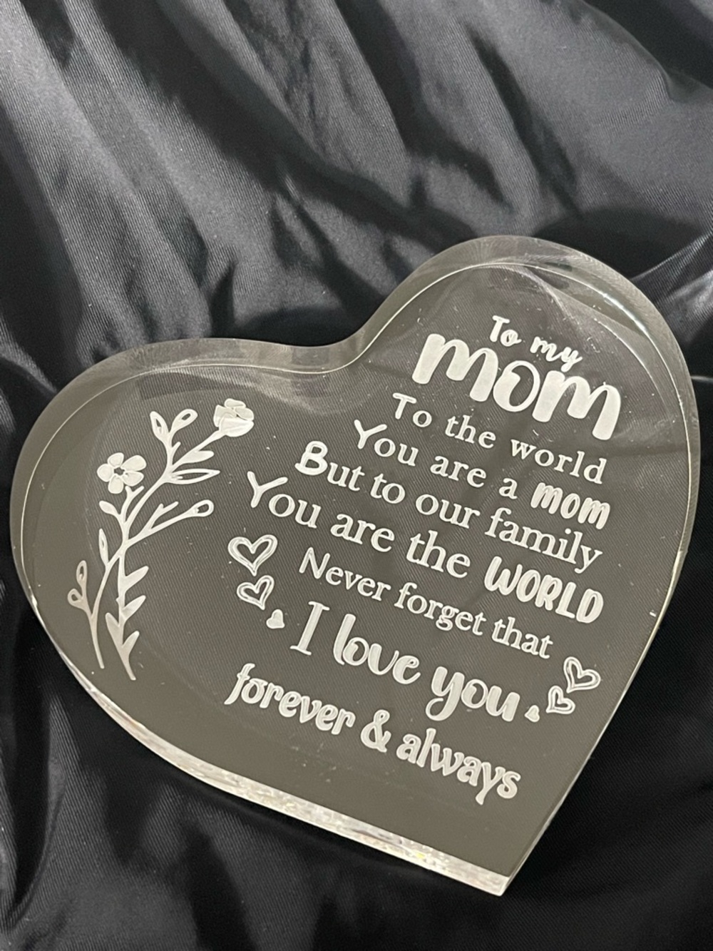 Heart-Shaped Acrylic Sentiment Plaque - Clear